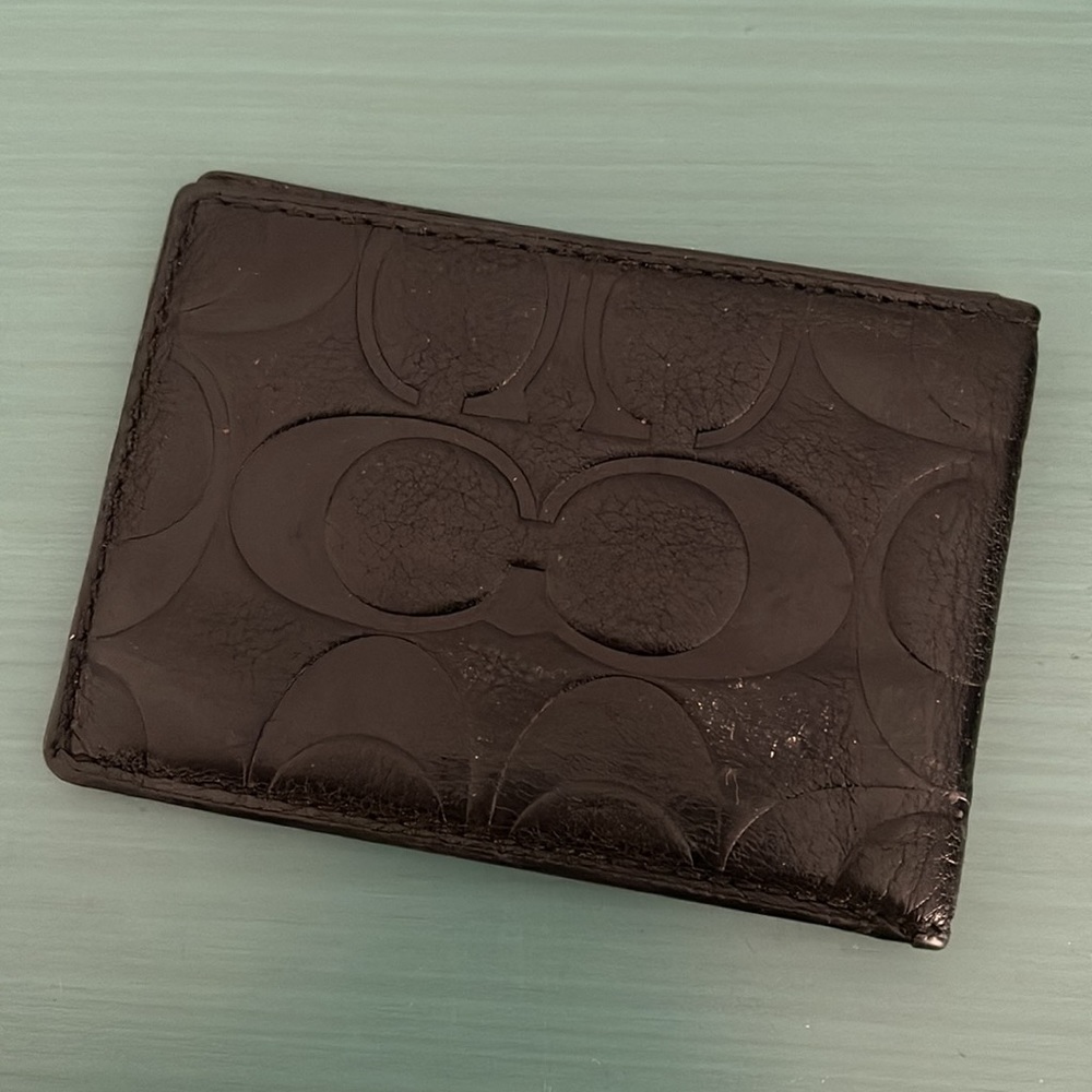 Black Coach Slim Wallet - Picture 2 of 4
